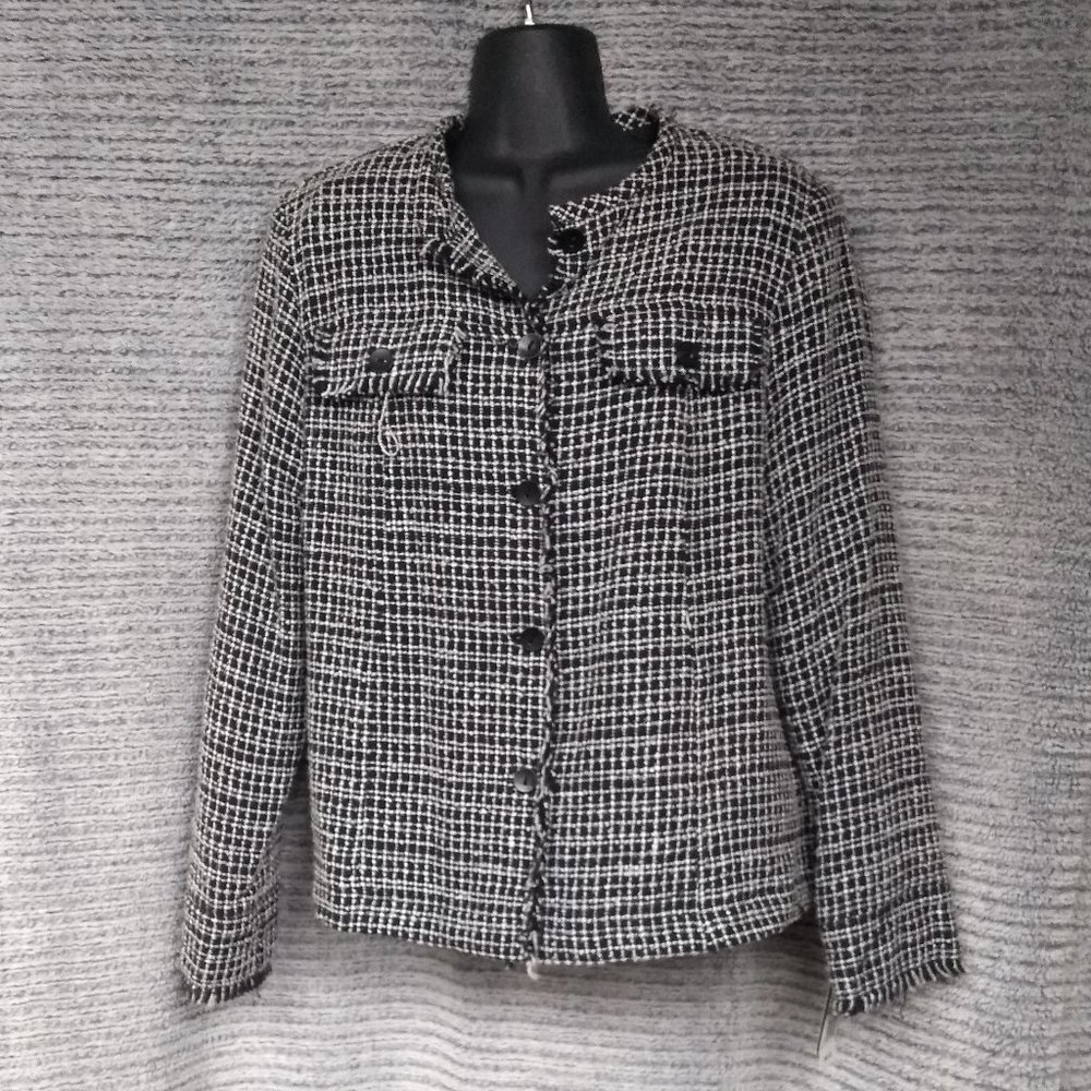 Oh Ma! Black White Houndstooth Maternity Blazer – Women’s Size Large